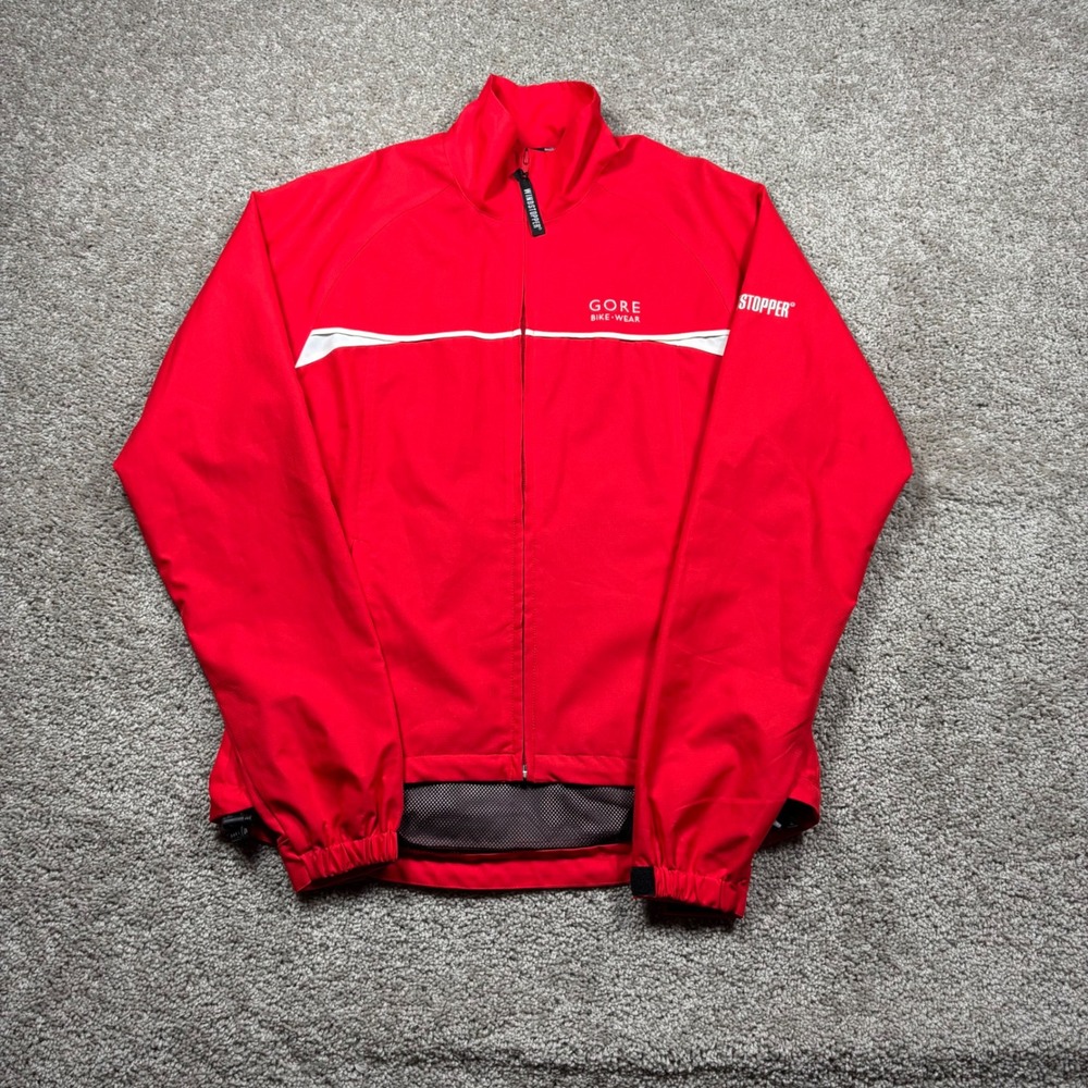 Gore Bike Wear Windstopper Cycling Jacket Mens Small Red Full Zip Activewear